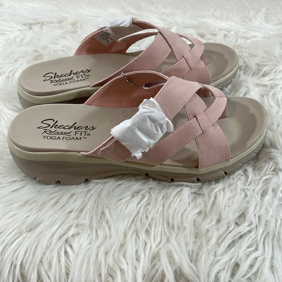 SKECHERS Women’s US 9.5W Easy Going Adjustable Vegan Sandals Blush Relaxed Fit - Picture 4 of 12